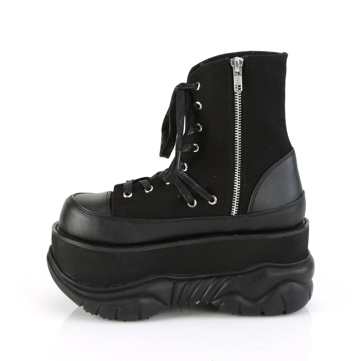 Demonia Neptune 115 Black Canvas Vegan Leather