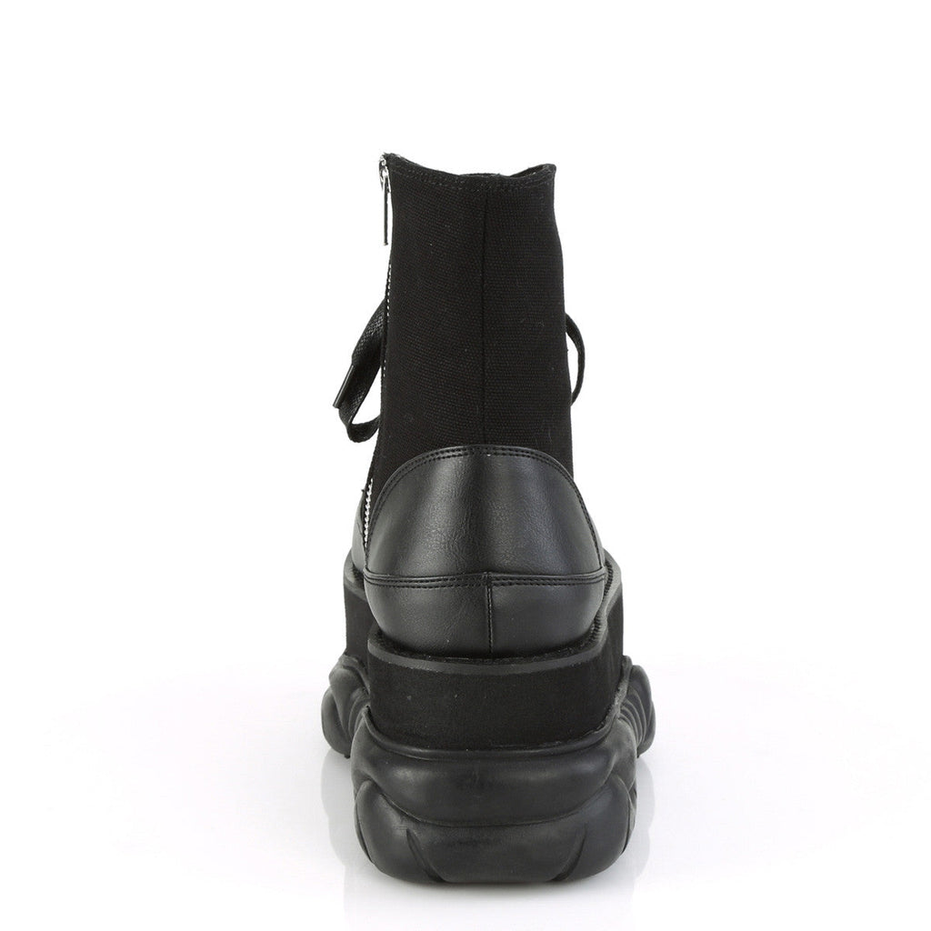 Demonia Neptune 115 Black Canvas Vegan Leather