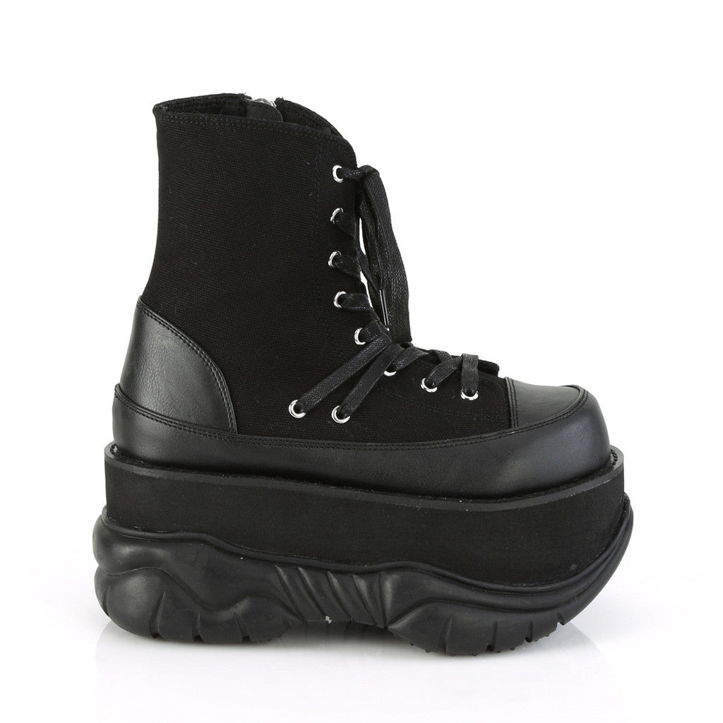 Demonia Neptune 115 Black Canvas Vegan Leather