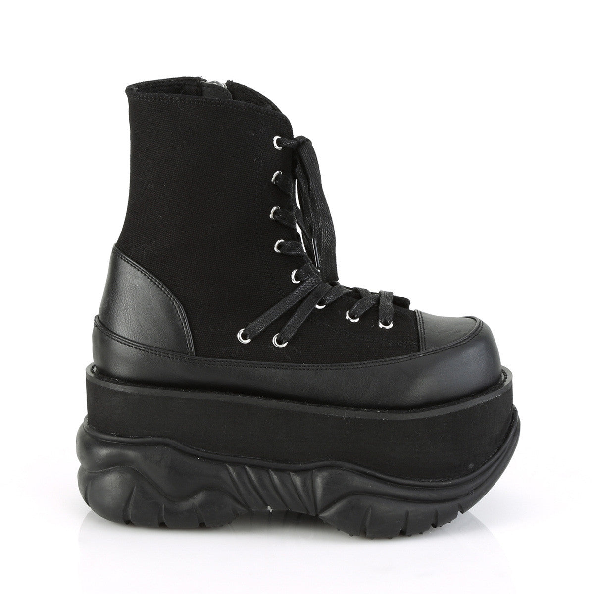 Demonia Neptune 115 Black Canvas Vegan Leather