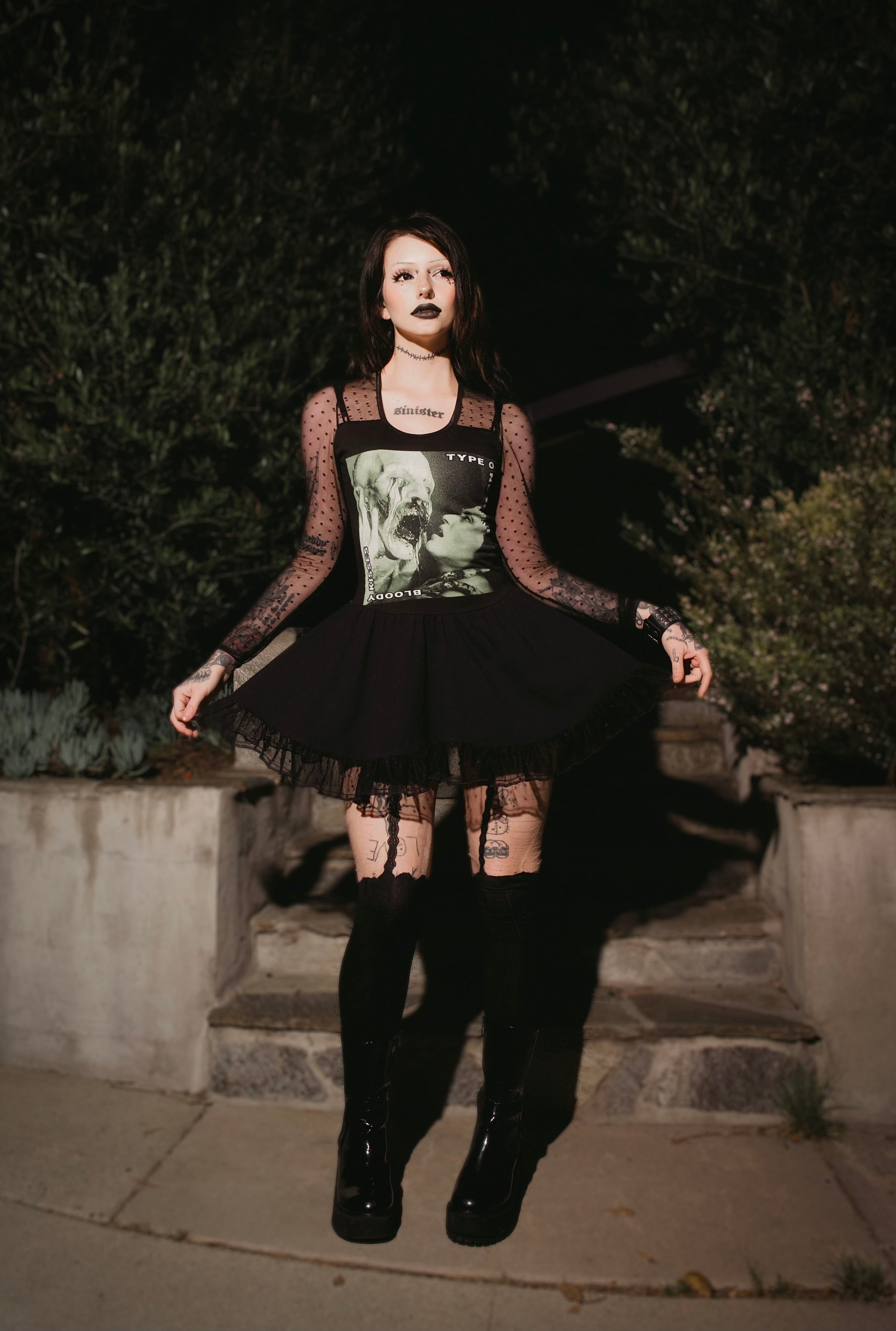 Vera's Eyecandy Bloody Kisses Ballerina Metal Dress