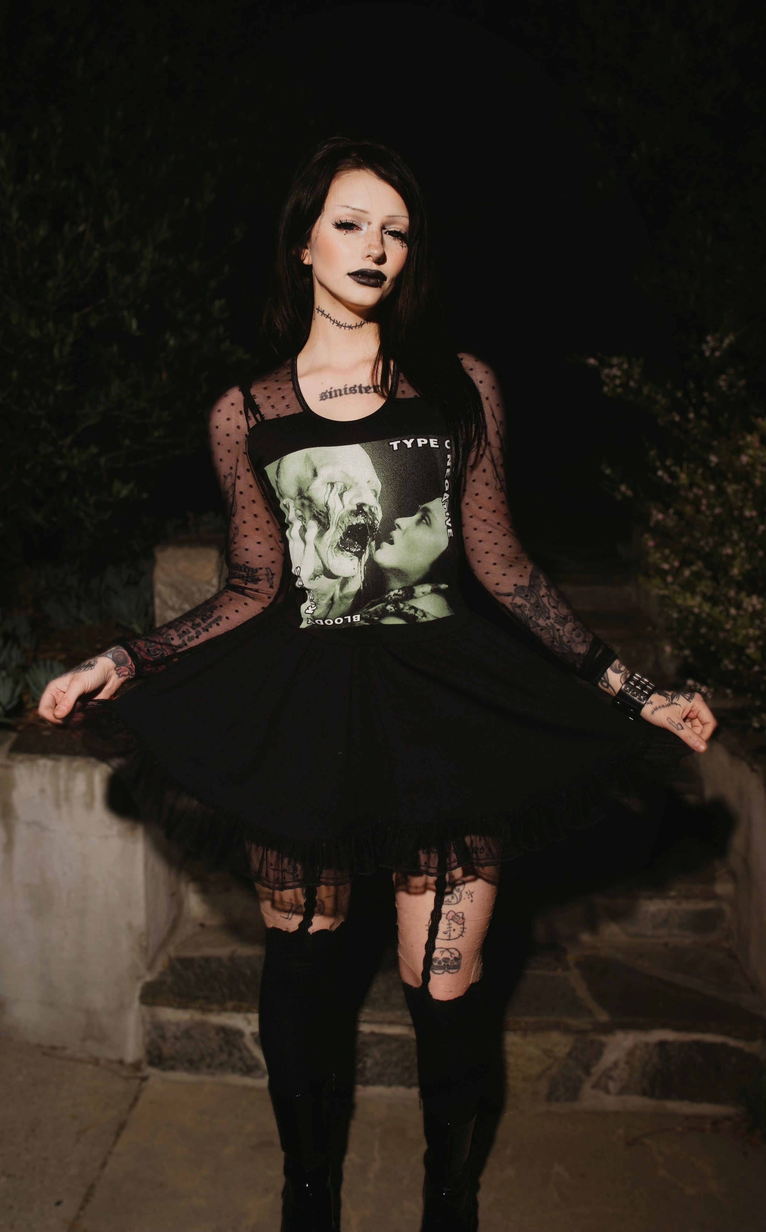 Vera's Eyecandy Bloody Kisses Ballerina Metal Dress