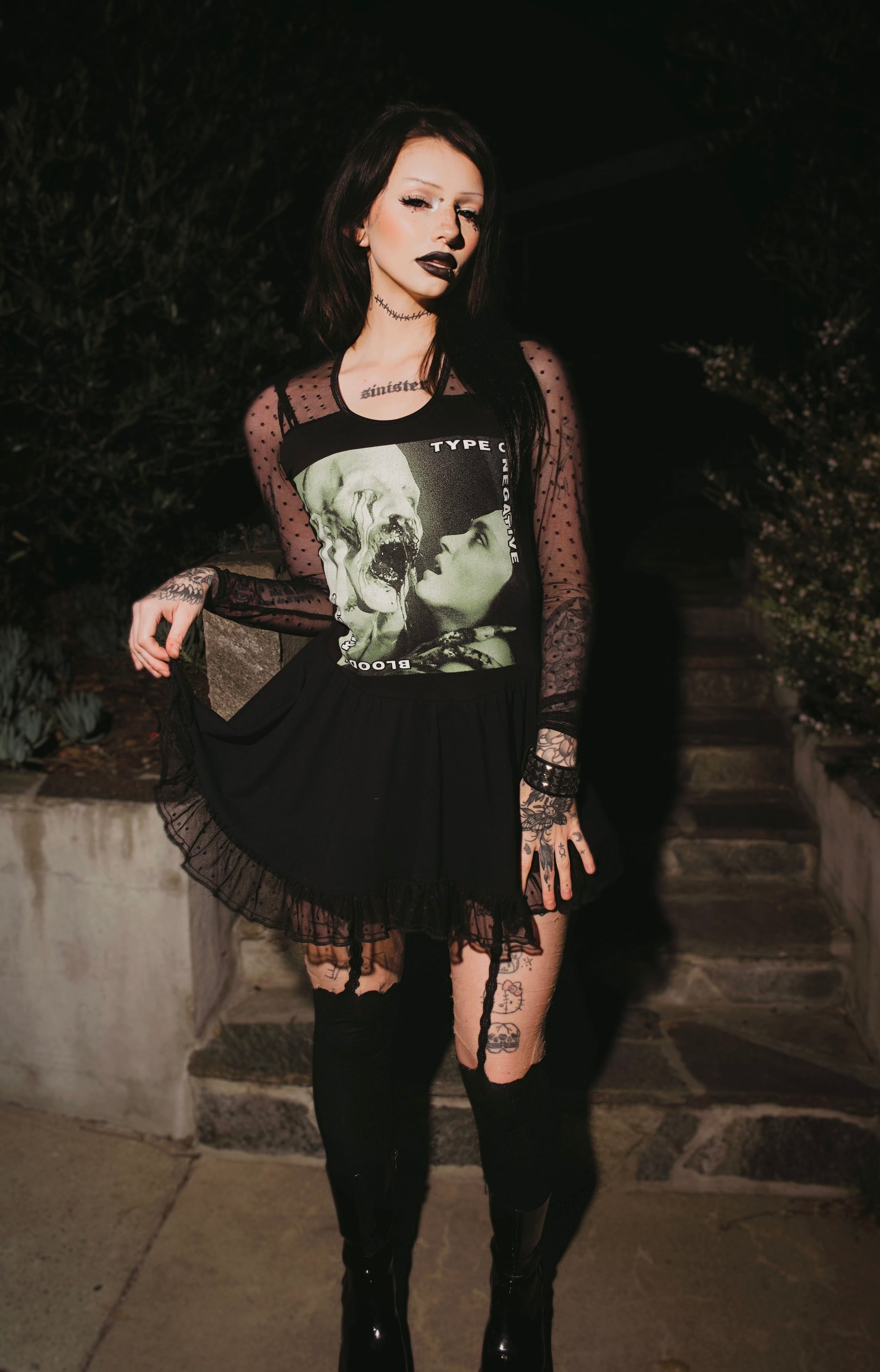 Vera's Eyecandy Bloody Kisses Ballerina Metal Dress