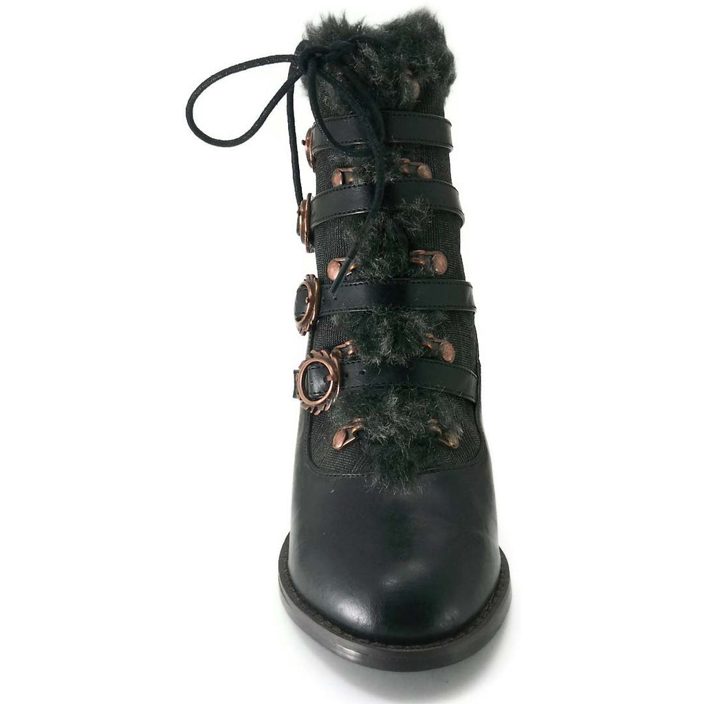 Hades NEPHELE Steampunk Black Lace Up Ankle Boots
