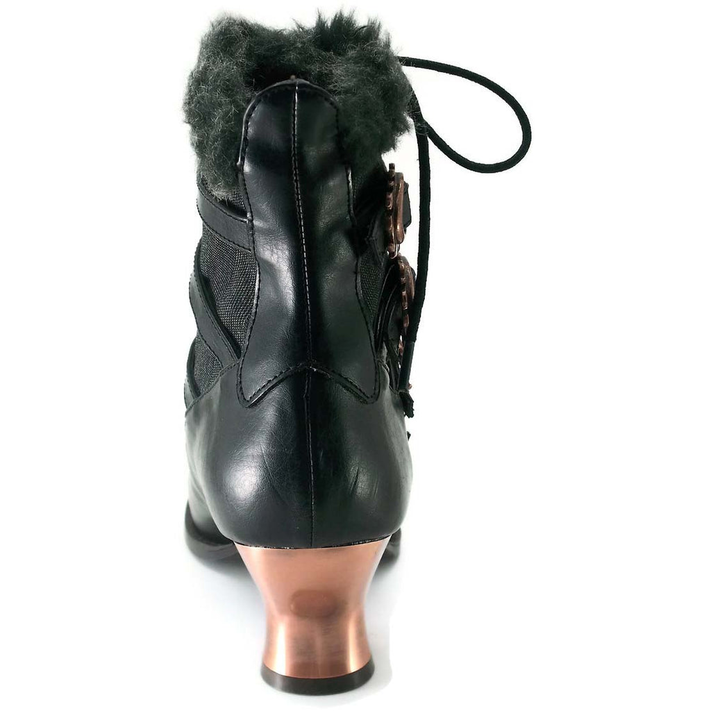 Hades NEPHELE Steampunk Black Lace Up Ankle Boots