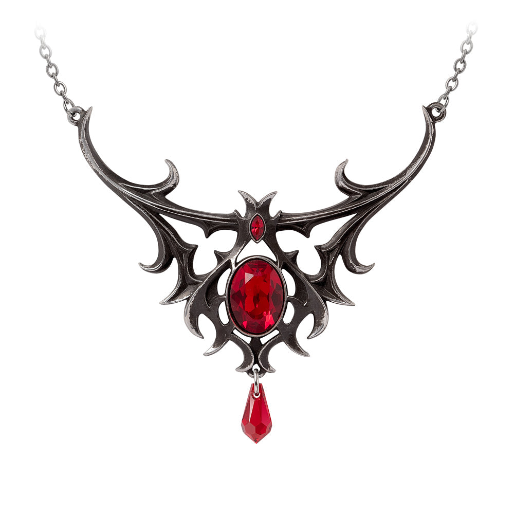 Alchemy Gothic Vampiric Red Crystal Necklace P1017