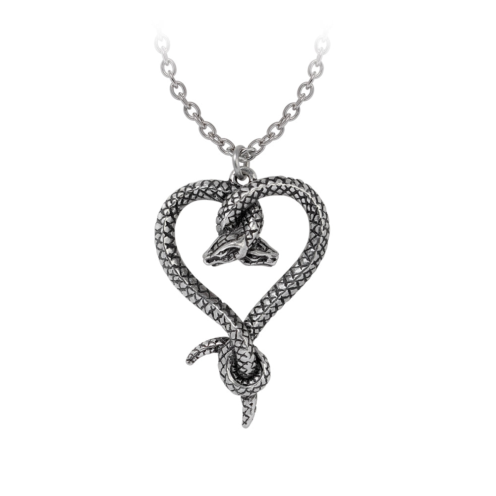 Alchemy Gothic Dichotamie Entwined Snakes Heart Pendant P1021