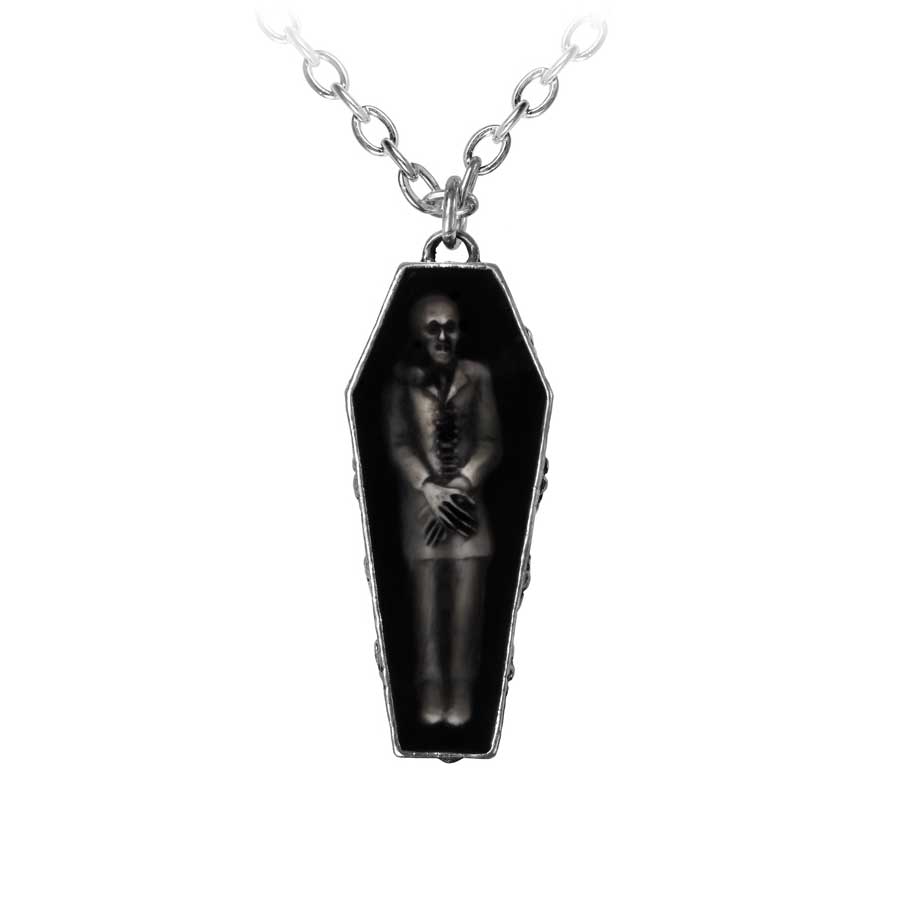 Alchemy Gothic Nosferatu's Rest Vampire Coffin Pendant P183