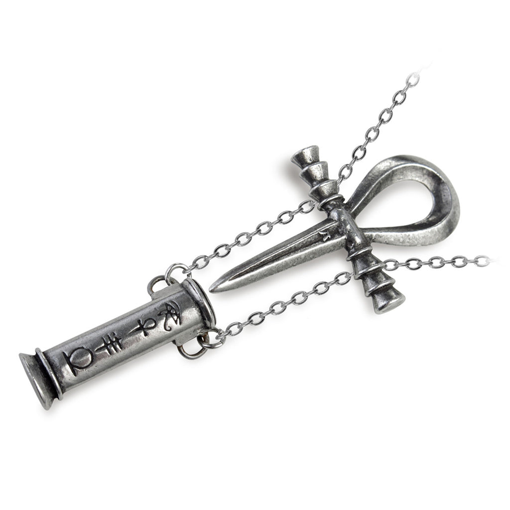 Alchemy Gothic Ankh of the Dead Necklace Hidden Dagger P221