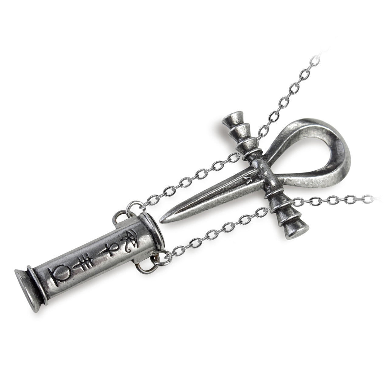 Alchemy Gothic Ankh of the Dead Necklace Hidden Dagger P221