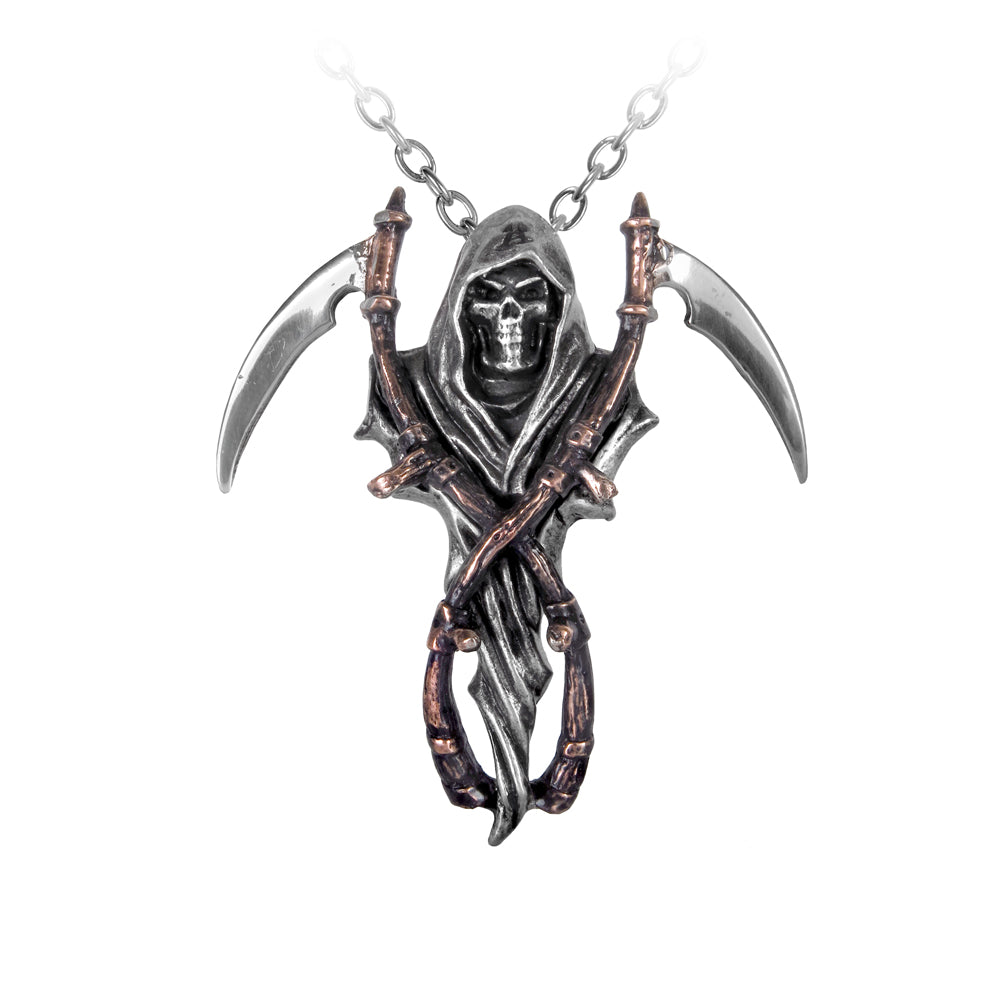Alchemy Gothic The Reapers Arms Scythes Pendant P296