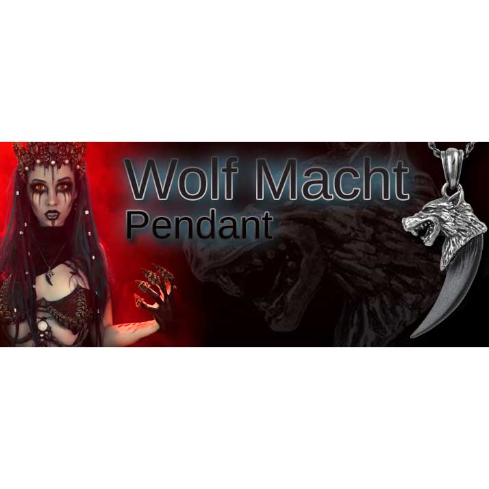 Alchemy Gothic Wolf Macht Fang Pendant P788