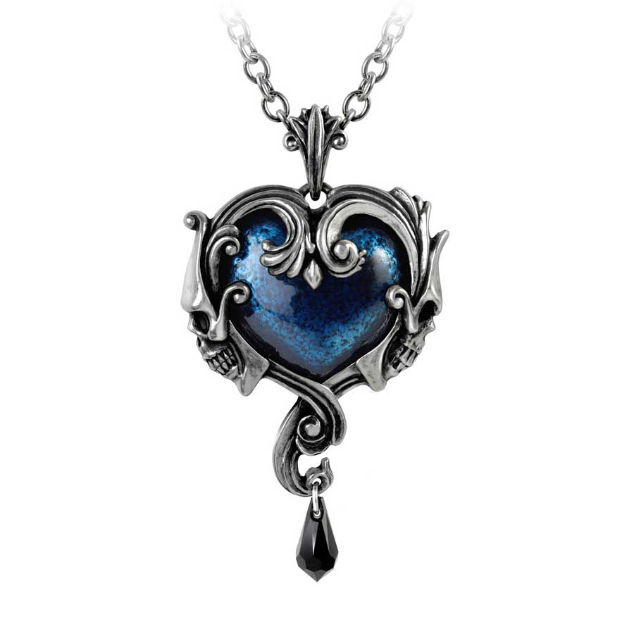 Alchemy Gothic Affaire du Coeur Blue Heart Pendant P792