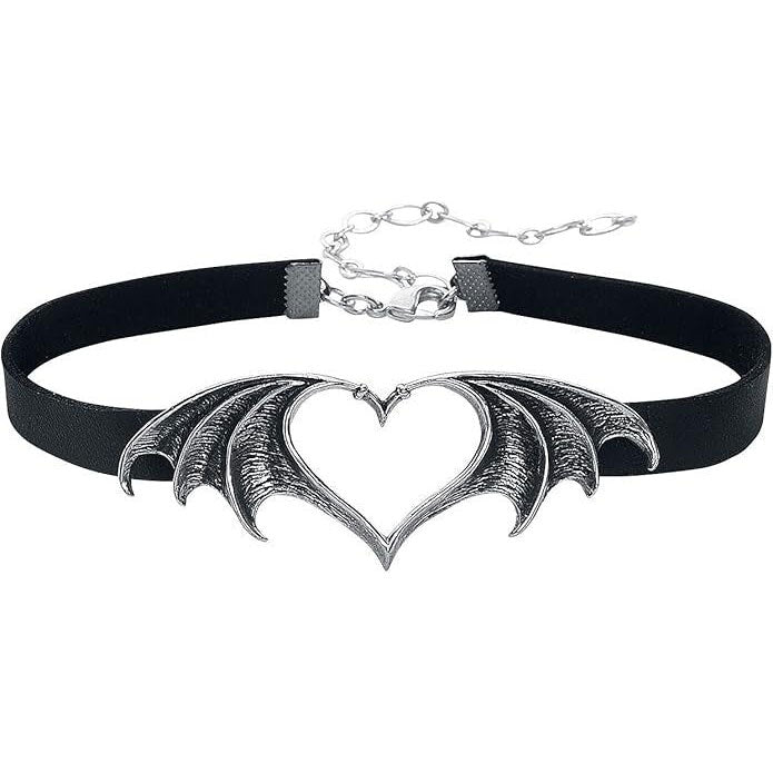 Alchemy Gothic Nocte Amor Choker Bat Wings Heart P823