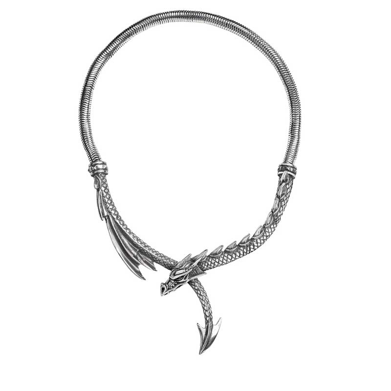 Alchemy Gothic Dragon's Lure Dramatic Necklace Snake Chain P829