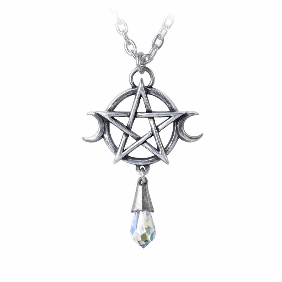 Alchemy Gothic Moon Pentagram Goddess Pendant P845