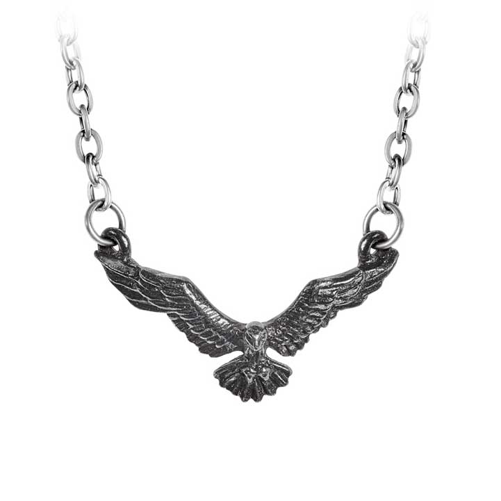 Alchemy Gothic Ravenette Pendant Flying Raven P876