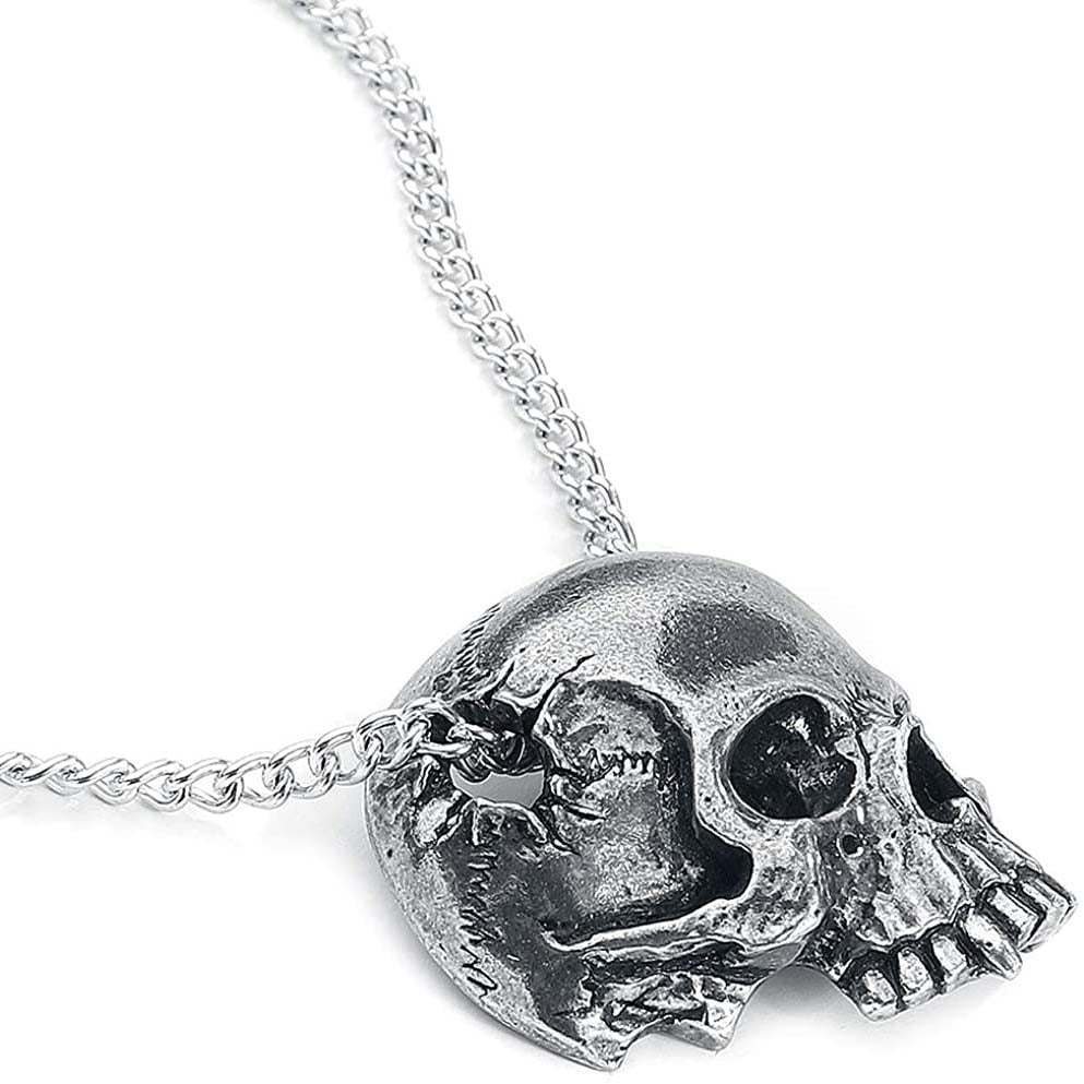Alchemy Gothic Remains Necklace Crushed Skull Pendant P886