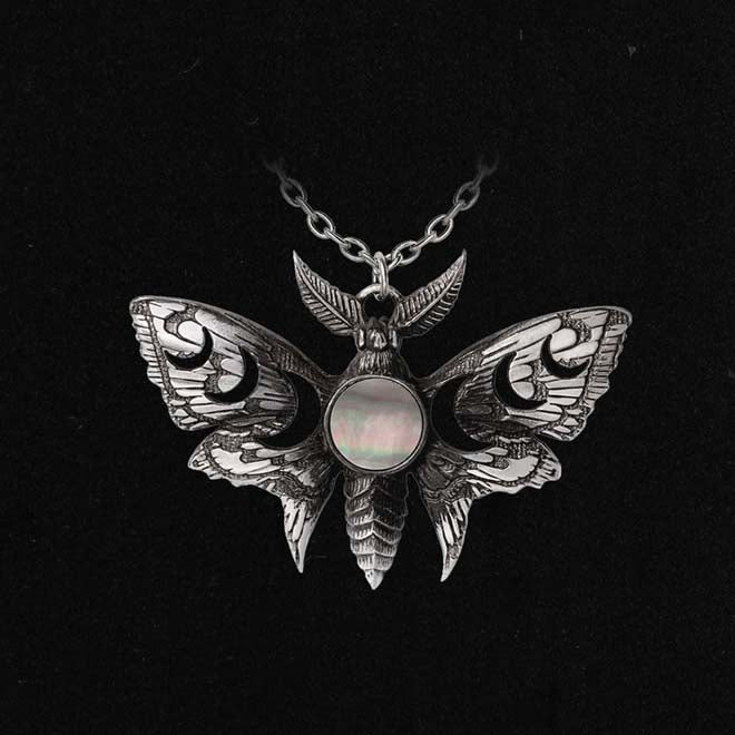 Alchemy Gothic Lunar Actias Moth Pendant P974
