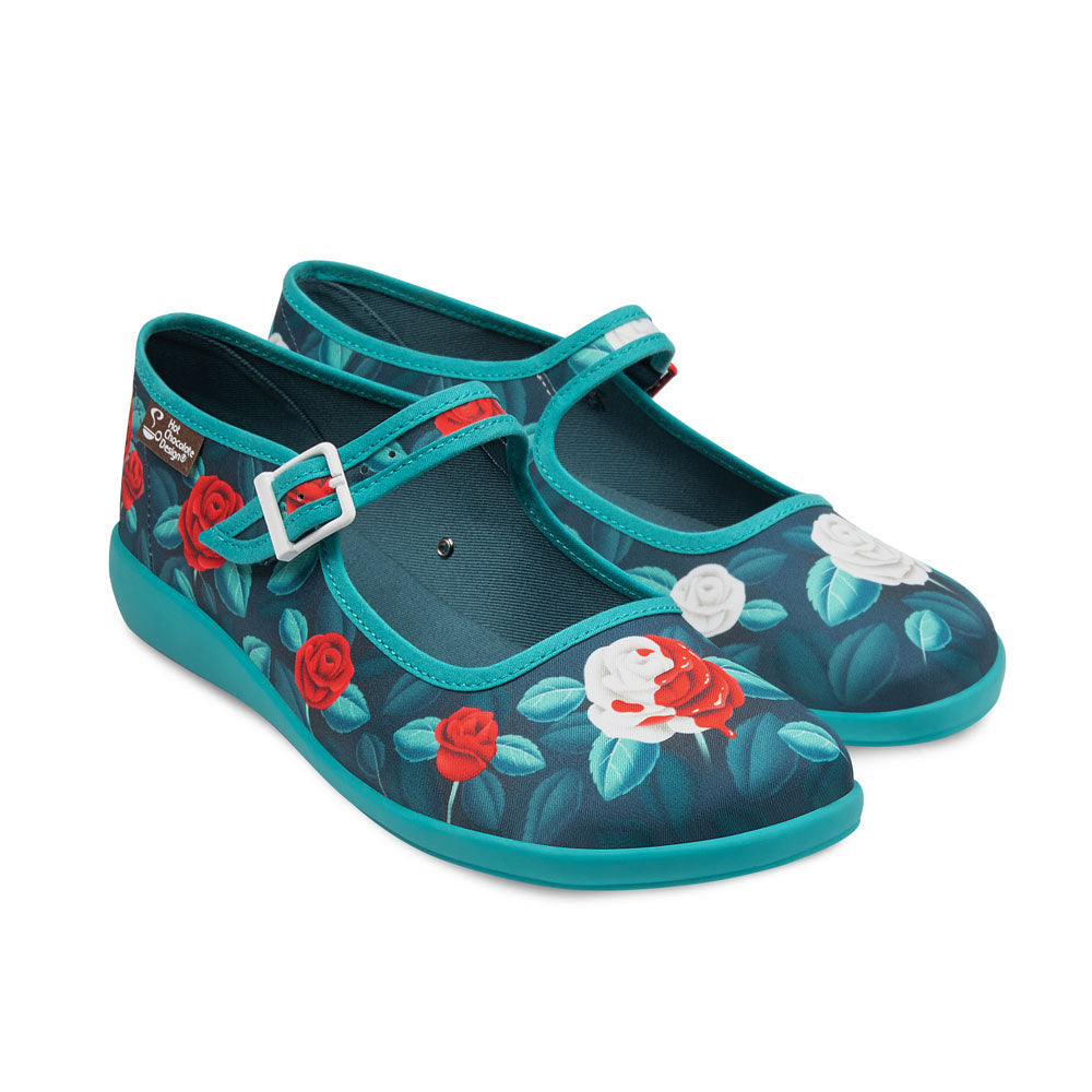 Chocolaticas® Paint The Roses Red  Women's Mary Jane Flats