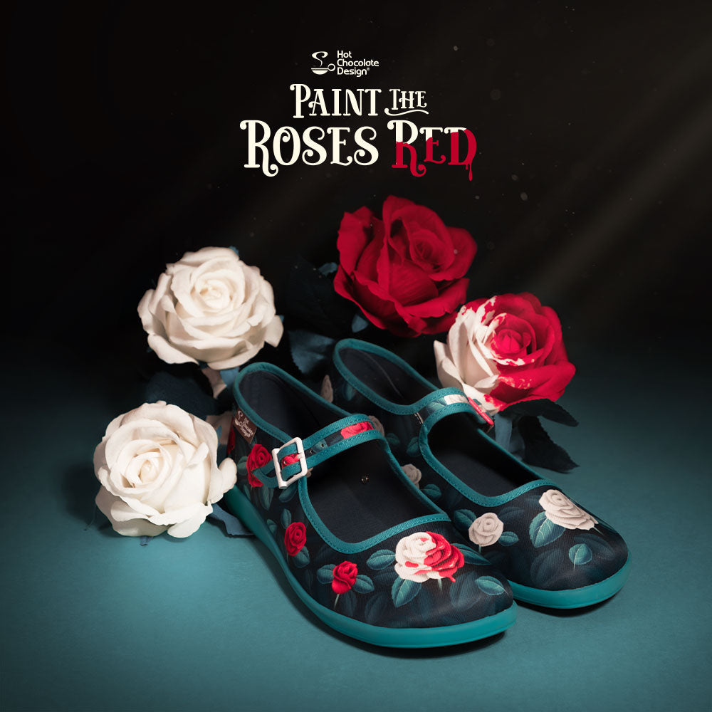 Chocolaticas® Paint The Roses Red  Women's Mary Jane Flats