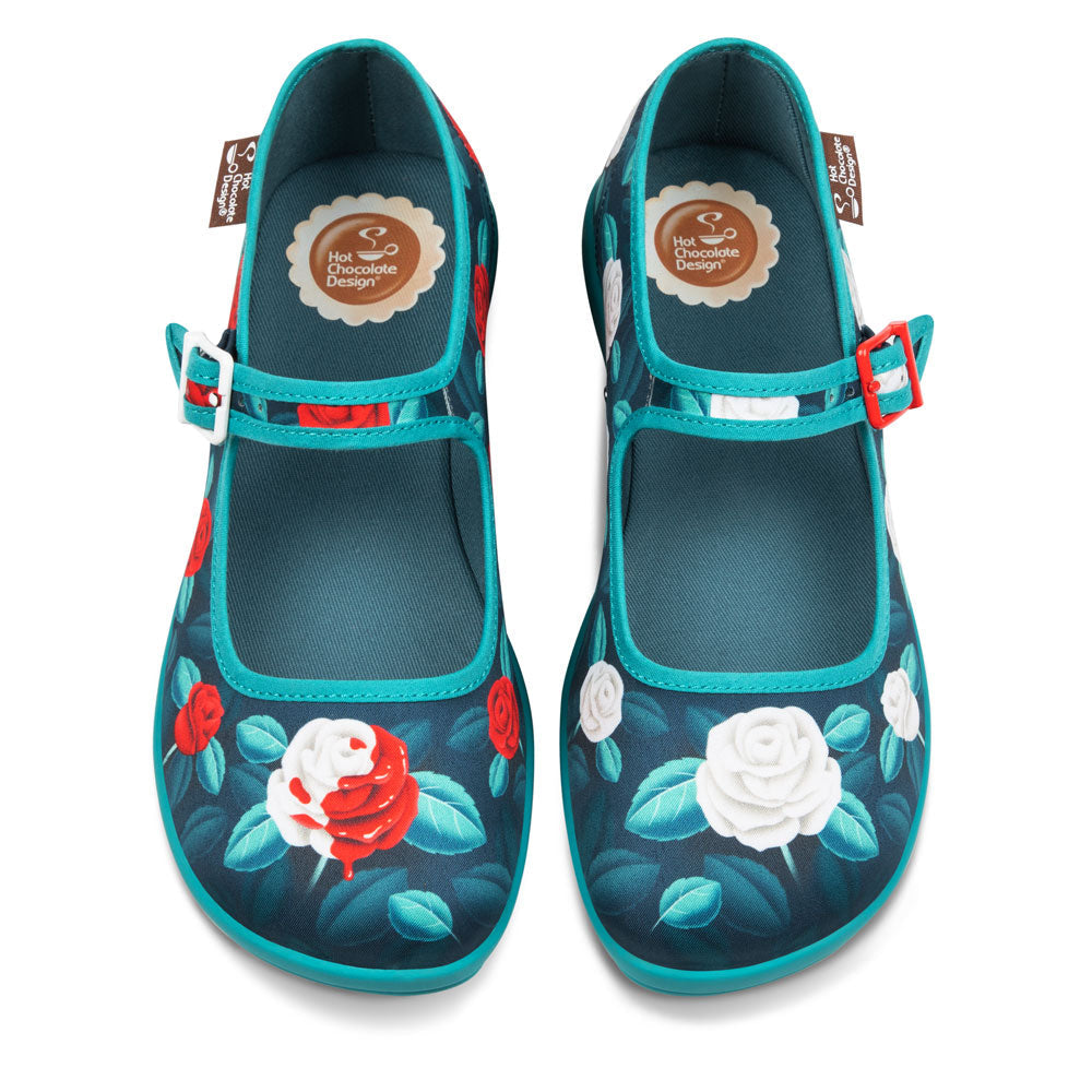 Chocolaticas® Paint The Roses Red  Women's Mary Jane Flats