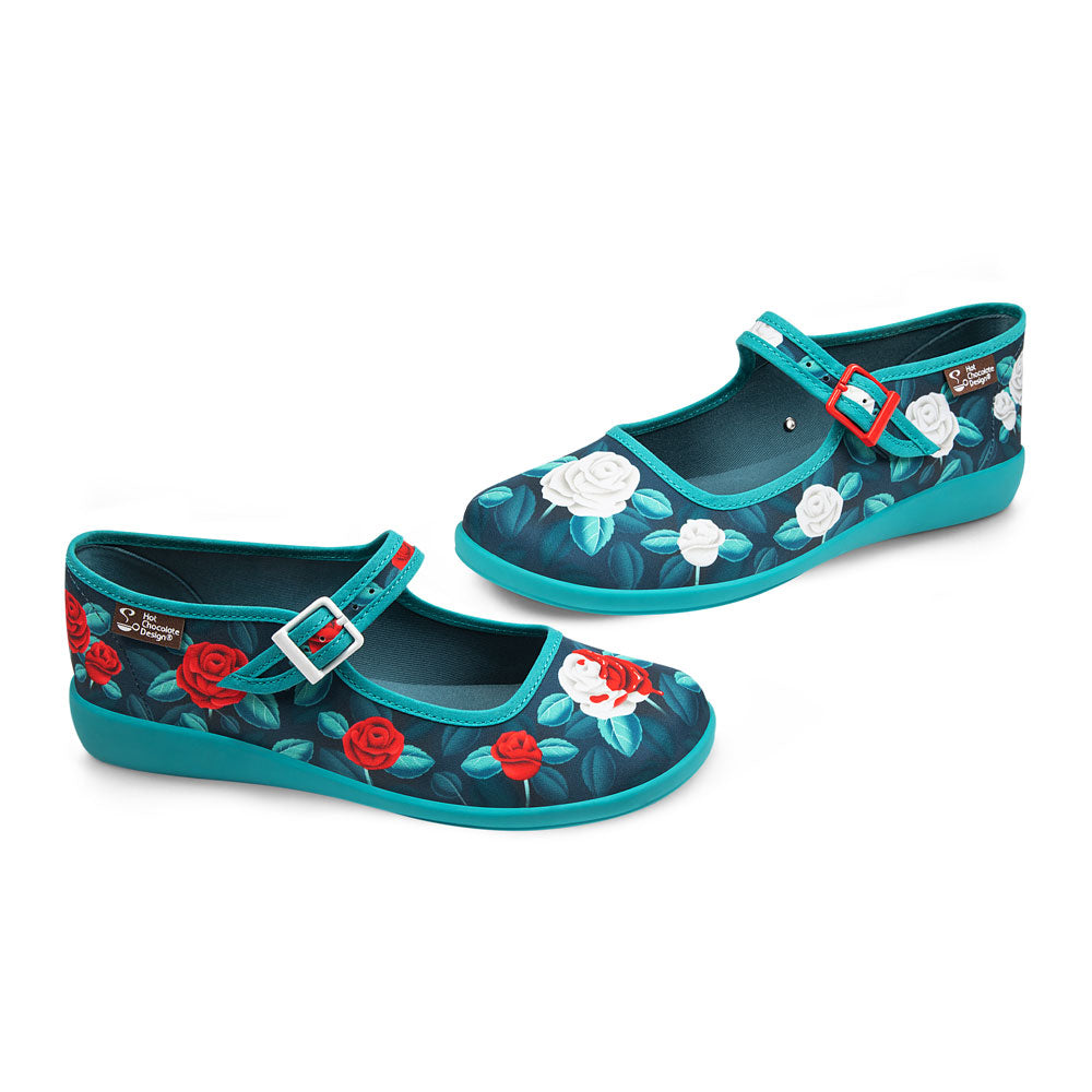 Chocolaticas® Paint The Roses Red  Women's Mary Jane Flats