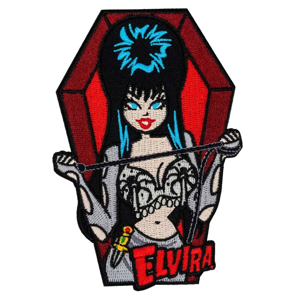 Kreepsville 666 Elvira Coffin Spiders Embroidered Iron On Patch