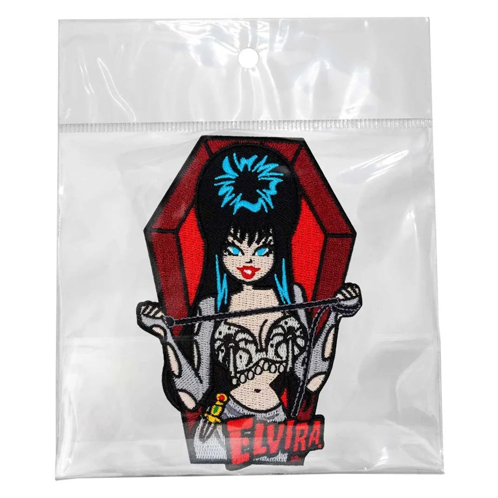 Kreepsville 666 Elvira Coffin Spiders Embroidered Iron On Patch