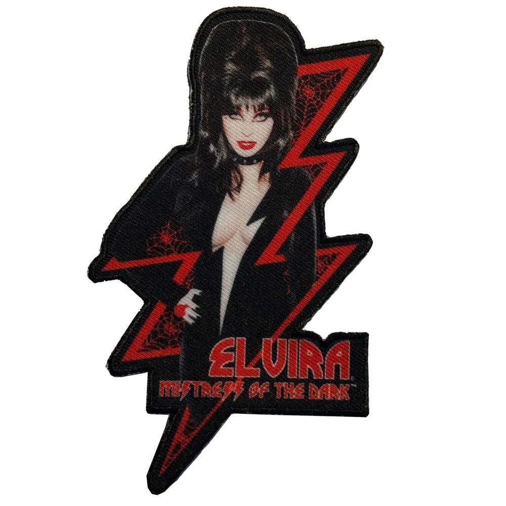 Kreepsville 666 Elvira Red Bolt Embroidered Iron On Patch