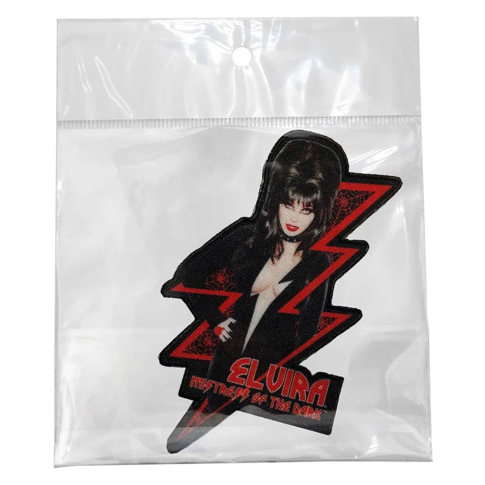 Kreepsville 666 Elvira Red Bolt Embroidered Iron On Patch