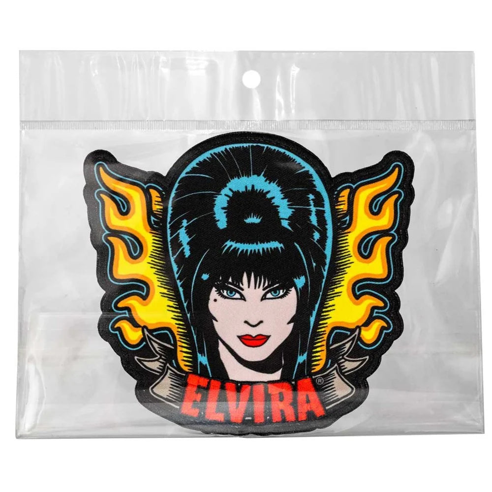 Kreepsville 666 Elvira Tattoo Flames Embroidered Iron On Patch