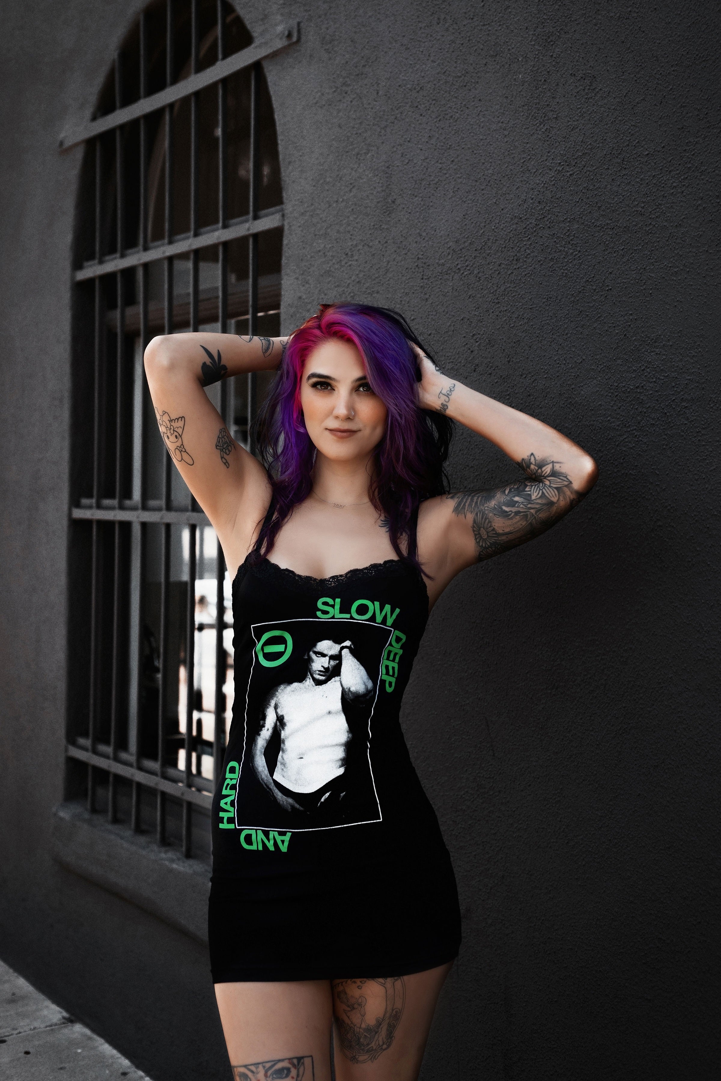 Vera's Eyecandy Peter Steele 'Slow Deep' Lace Strap Dress