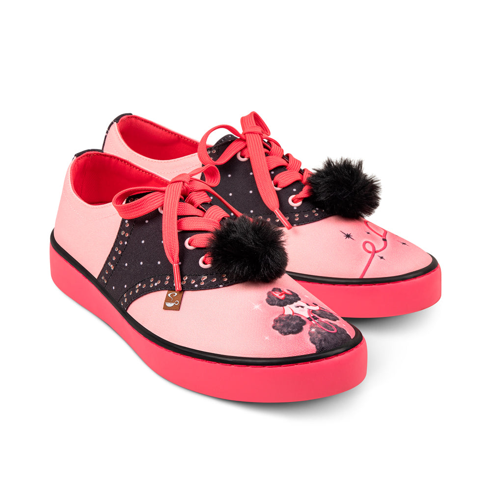 Poodle Perfect Pink Red Sneaker