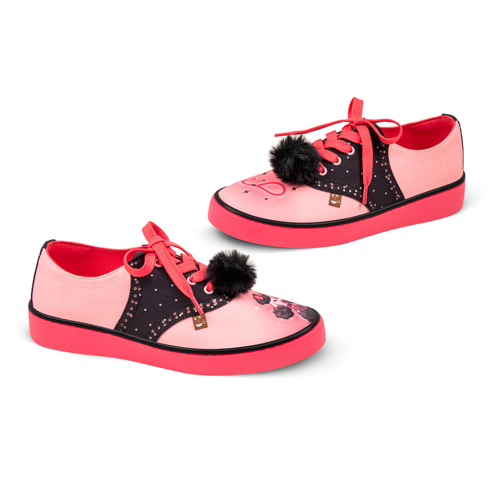 Poodle Perfect Pink Red Sneaker