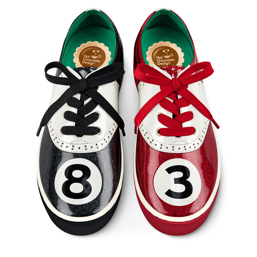 Pool Balls Glitter Black Red Sneaker