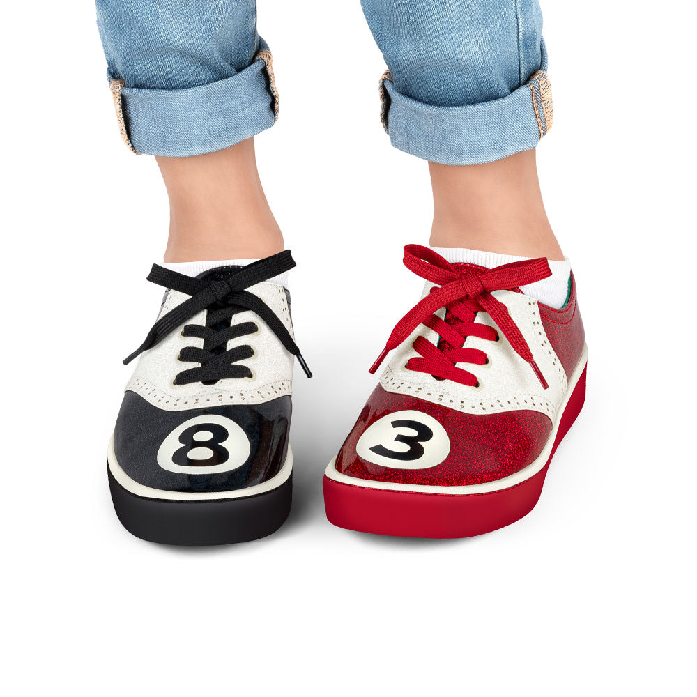 Pool Balls Glitter Black Red Sneaker