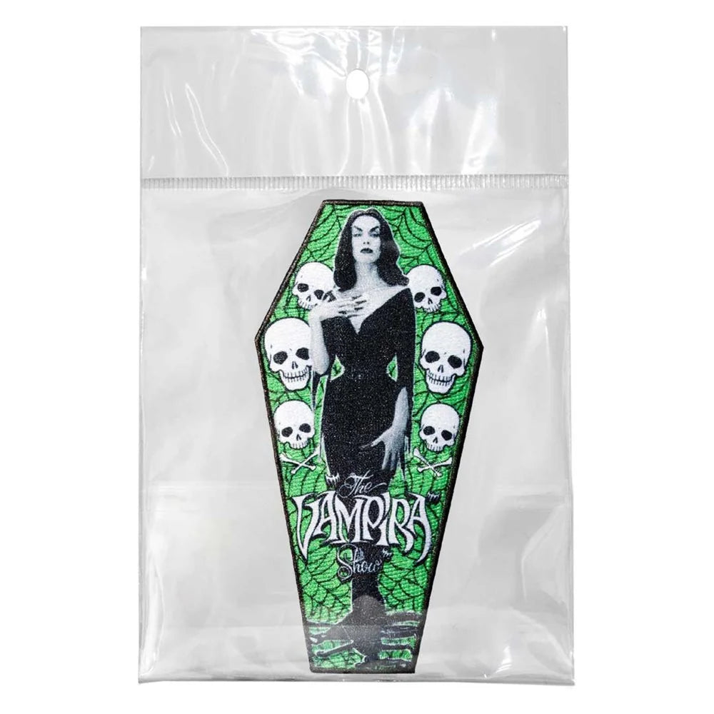 Kreepsville 666 Vampira Coffin Iron On Embroidered Patch
