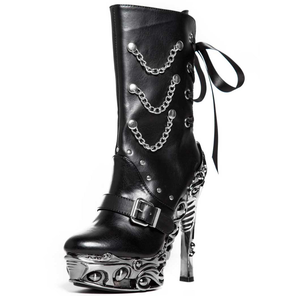 Hades QUINN Black Vegan Ankle Boot 6" Proteus Heel