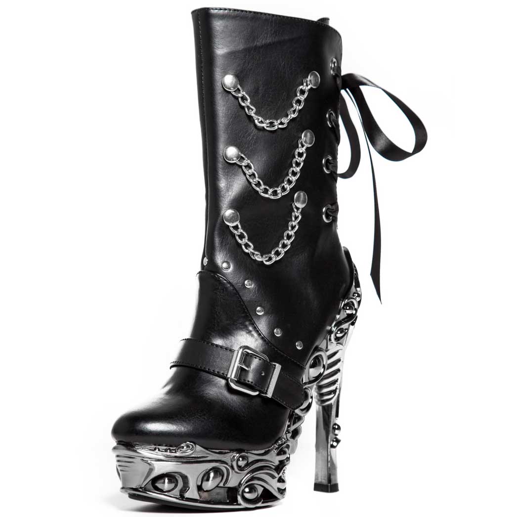 Hades QUINN Black Vegan Ankle Boot 6" Proteus Heel