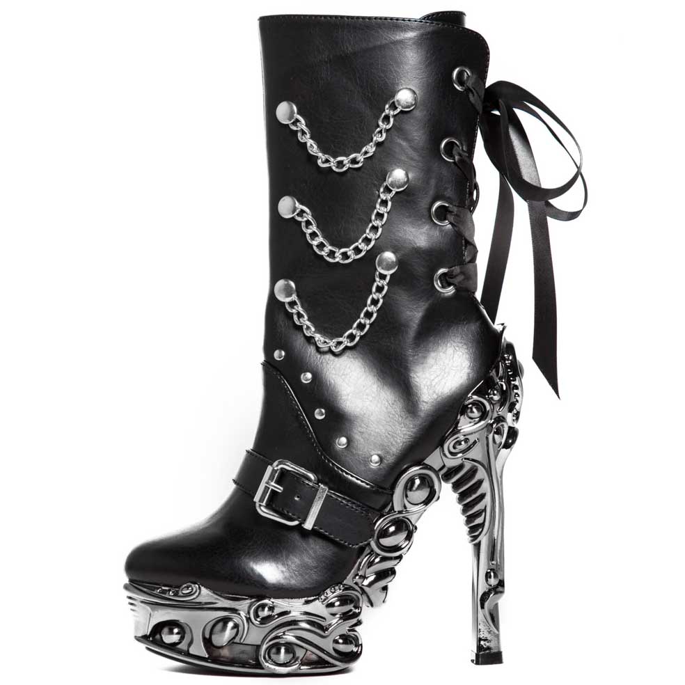 Hades QUINN Black Vegan Ankle Boot 6" Proteus Heel