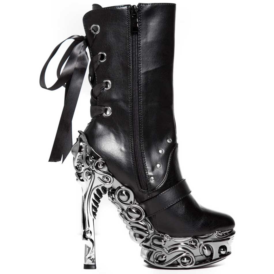 Hades QUINN Black Vegan Ankle Boot 6" Proteus Heel