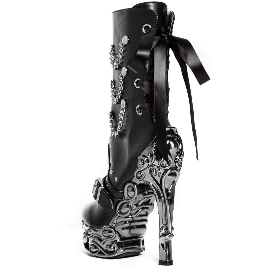 Hades QUINN Black Vegan Ankle Boot 6" Proteus Heel