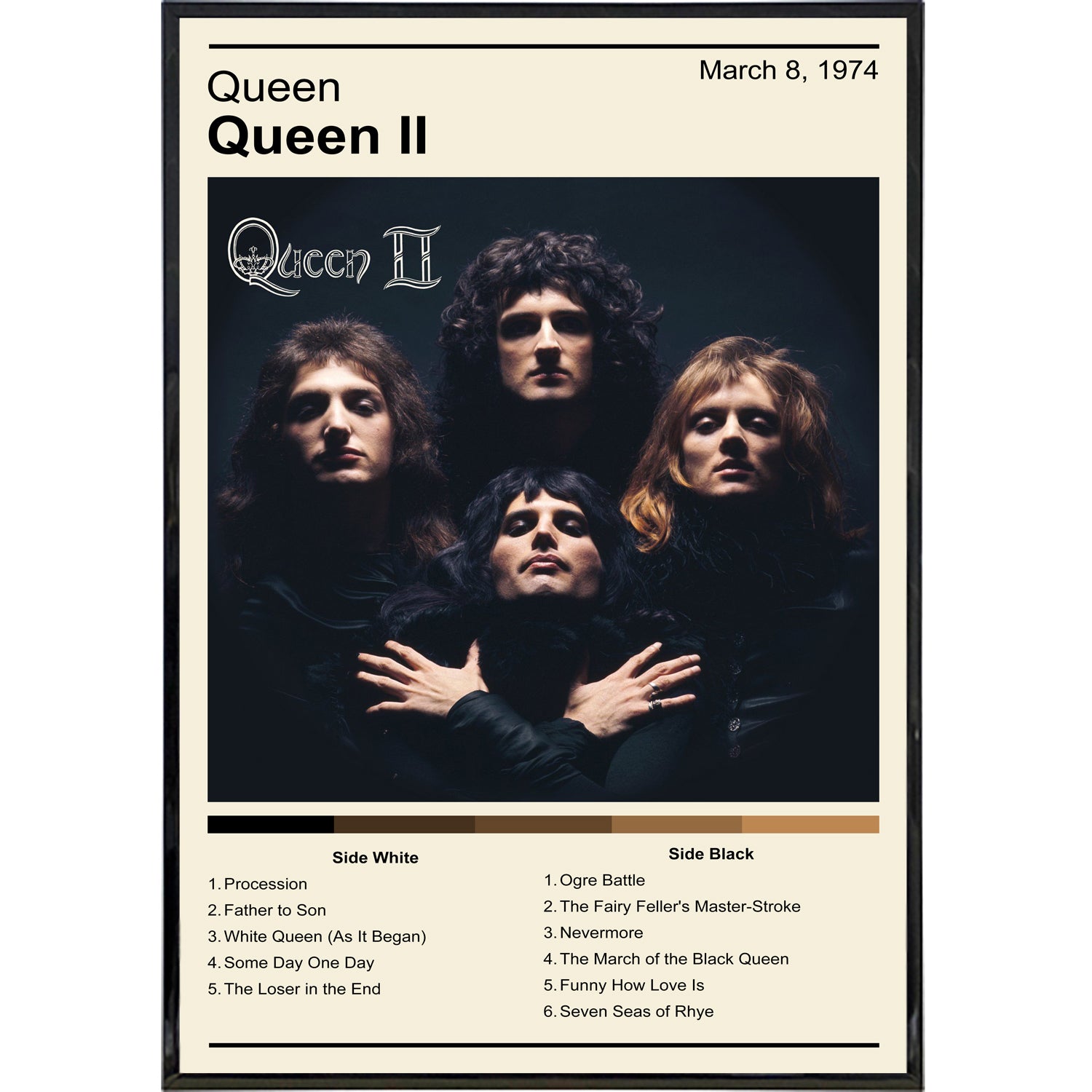 Queen II Album Cover Band Poster Print