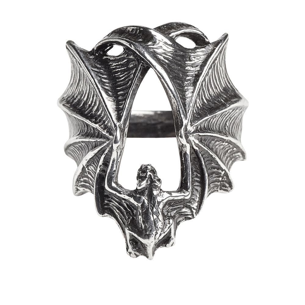 Alchemy Gothic Stealth Bat Wings Ring R216