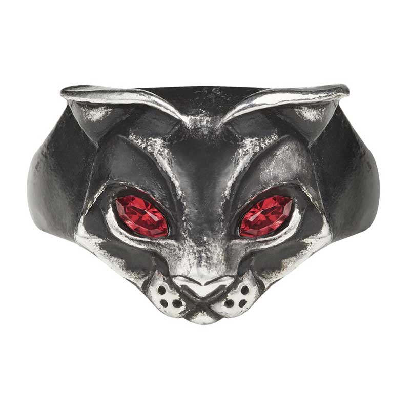 Alchemy Gothic Bastet Goddess of Sex Black Cat Ring R224