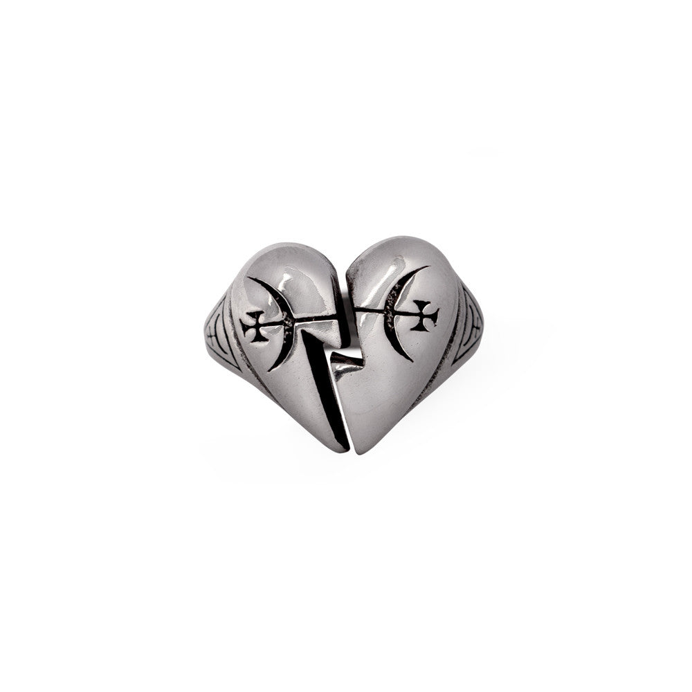 Alchemy Gothic Broken Promise Heart Adjustable Ring R258