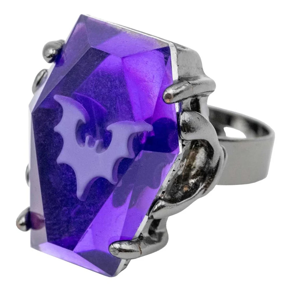 Kreepsville 666 Elvira Coffin Jewel Purple Ring