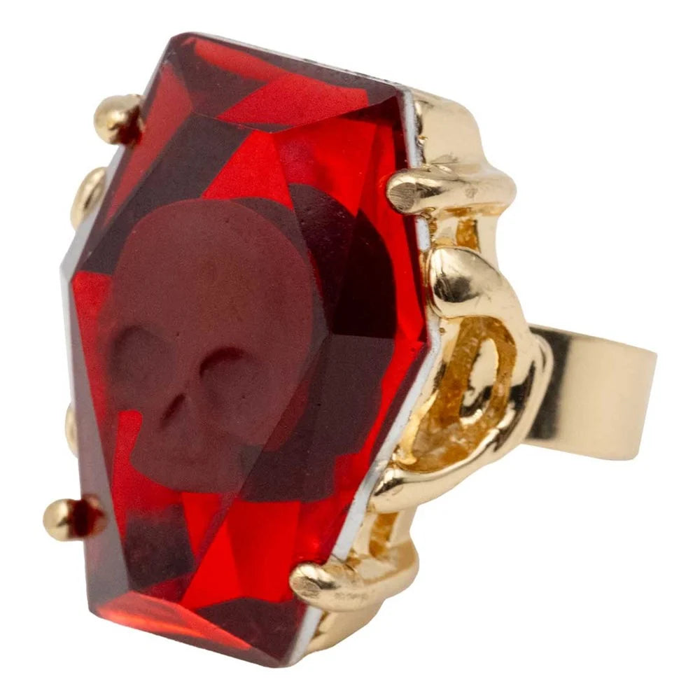 Kreepsville 666 Elvira Coffin Jewel Red Ring