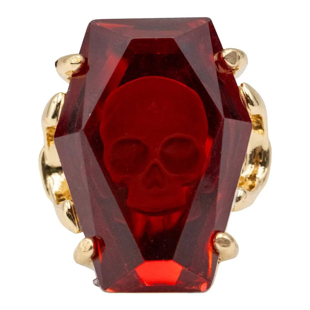 Kreepsville 666 Elvira Coffin Jewel Red Ring